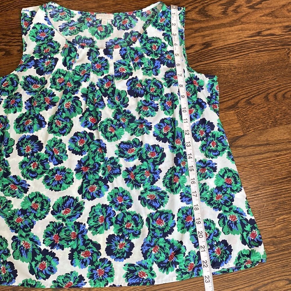 Talbots Blue & Green Floral Tank - Size Medium Petite - Picture 3 of 7